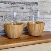 2 bamboe bekers - Theeglazen - Koffiekopjes - Luxe theeglazen - Theeglas