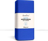 Hoeslaken Loom One – 100% Jersey Katoen – 180x220 cm – épaisseur de matelas jusqu'à 40cm – 160 g/m² – pour Boxspring-Waterbed - Bleu Roi
