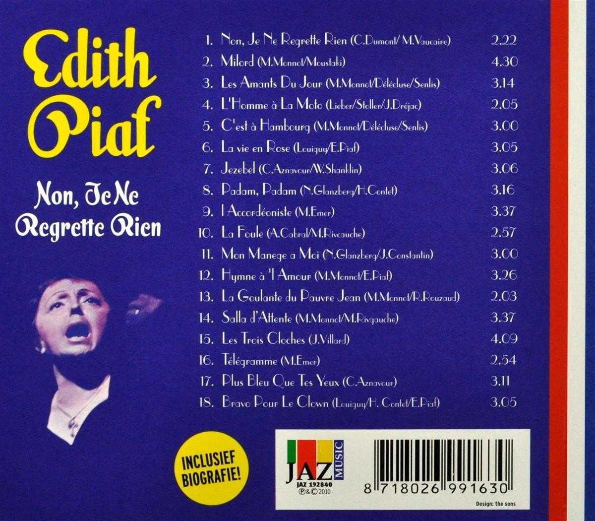 Non Je Ne Regrette Rien, Edith Piaf | CD (album) | Musique | bol.com