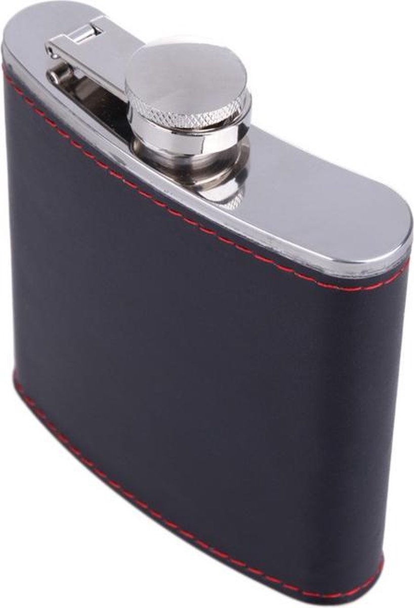 BukkitBow - Luxe Drinkfles - RVS Fles met Leder handvat - 180ML