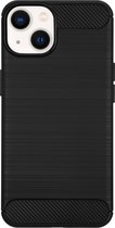 BMAX Carbon soft case hoesje geschikt voor Apple iPhone 13 Mini - Telefoonaccessoires - Telefoonhoesjes - Telefonie & Accessoires - Soft cover - Telefoonhoesje - Beschermhoesje - Telefoonbescherming - Zwart