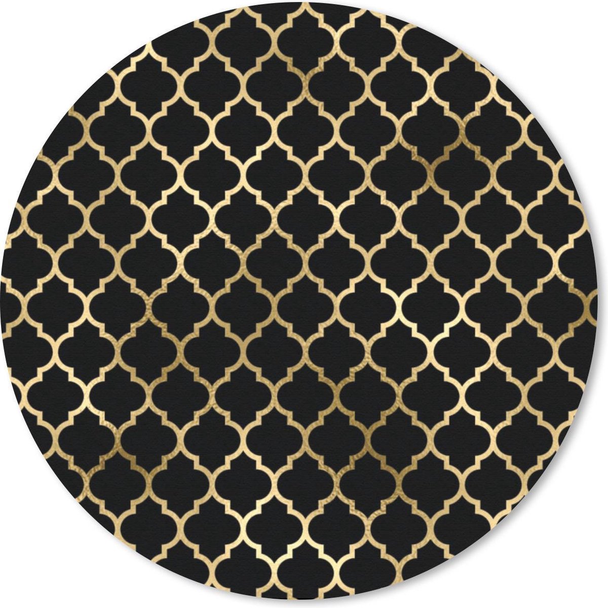 Muismat rond 40x40 cm - Mousepad Patronen - Goud - Zwart - Ronde muismatten