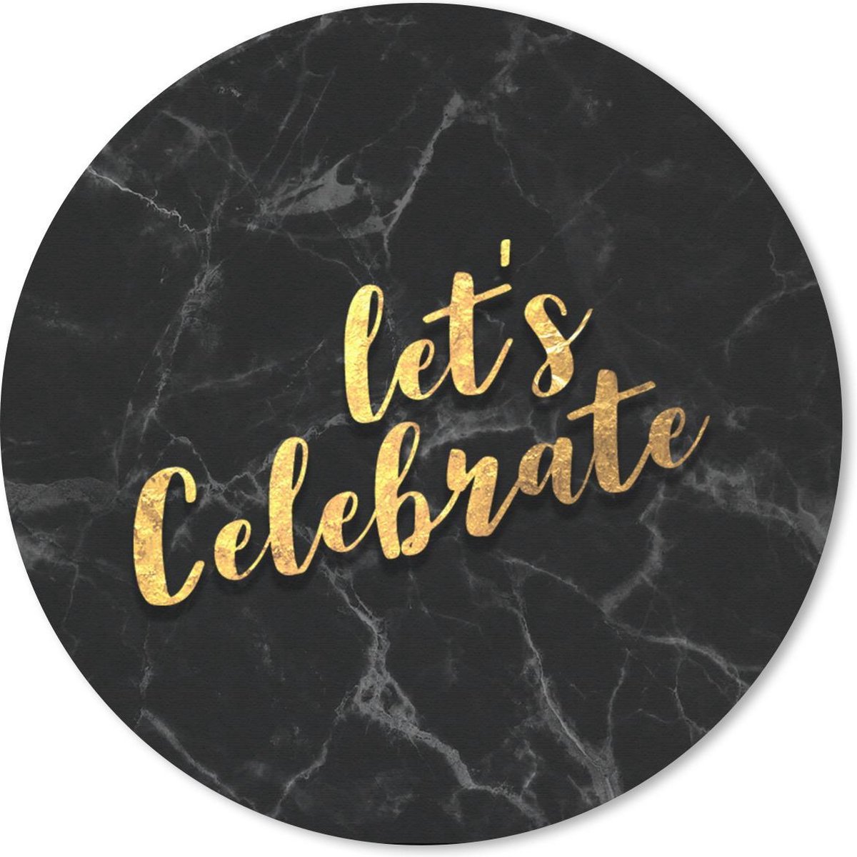 Muismat rond 40x40 cm - Mousepad Quote - Feest - Goud - Marmer print - Ronde muismatten