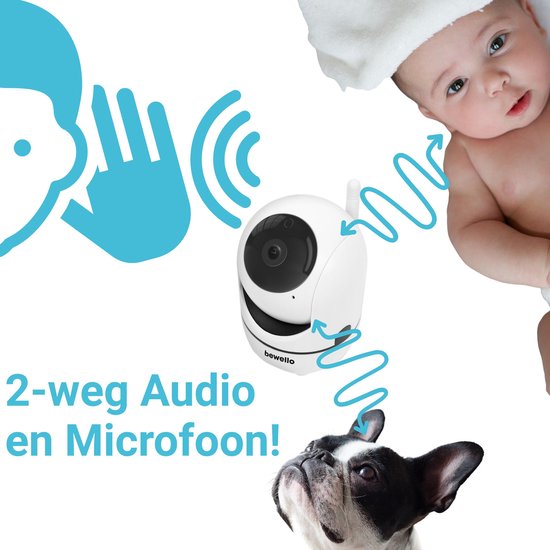 Smart beveiligingscamera - WiFi, Full HD 1080p - 360° draaibaar - nachtzicht - met microfoon en speaker - TUYA app - voor binnengebruik [BW2030] van Merkloos — afbeelding 3