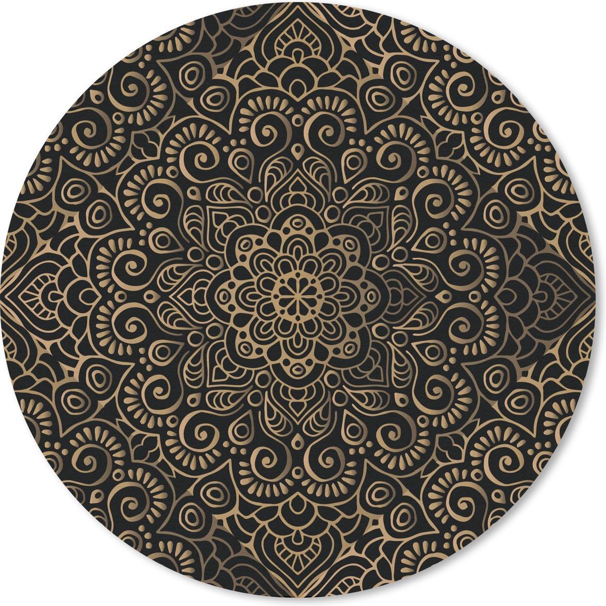 Muismat rond 40x40 cm - Mousepad Mandala Indiaas patroon - Ronde muismatten