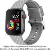 Grijs Siliconen Horloge Band geschikt voor Apple Watch 1, 2, 3, 4, 5, 6, 7, 8, SE & Nike+, 42mm & 44mm "Mannenbreedte" Series – Maat: zie maatfoto - Soepel hoogwaardig siliconen - 42 mm en 44 mm Grey