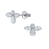 Joy|S - Zilveren engel oorbellen - zirkonia - 10 mm