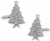 Manchetknopen -kerstboom -zilverkleur- 2.5 cm-kerst-Charme Bijoux
