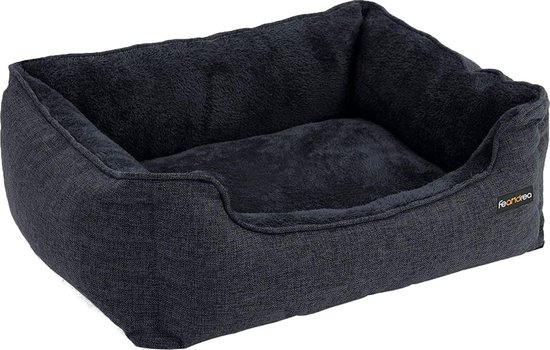 Hondenbed, afneembare hoes, 90 x 75 x 25 cm, donkergrijs HMGW011G01