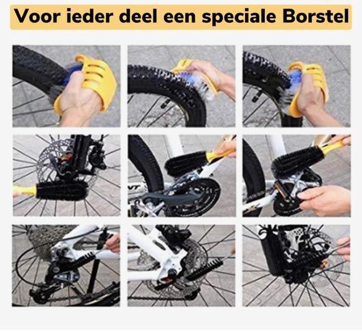 8 stuks professionele Onderhoud Schoonmaak set voor fietsen - mountainbikes  - | bol.com