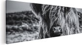 Artaza - Peinture sur toile - Vache Highlander écossaise - Zwart Wit - 60 x 20 - Photo sur toile - Impression sur toile