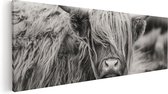 Artaza Peinture sur Toile Vache Highlander écossaise - Zwart Wit - 60x20 - Photo sur Toile - Impression sur Toile