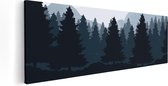 Artaza Canvas Schilderij Bos Met Bomen Illustratie - Abstract - 60x20 - Foto Op Canvas - Canvas Print