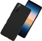 Sony Xperia 10 III hoesje - MobyDefend TPU Gelcase - Mat Zwart - GSM Hoesje - Telefoonhoesje Geschikt Voor: Sony Xperia 10 III