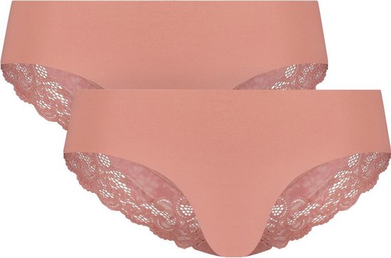 LaSlip - Angels - 2-Pack Mesjes Brazilian Lace - onderbroek 158/164 roze