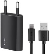 WiseQ iPhone Oplader + USB naar Apple Lightning Kabel - 1METER - Zwart