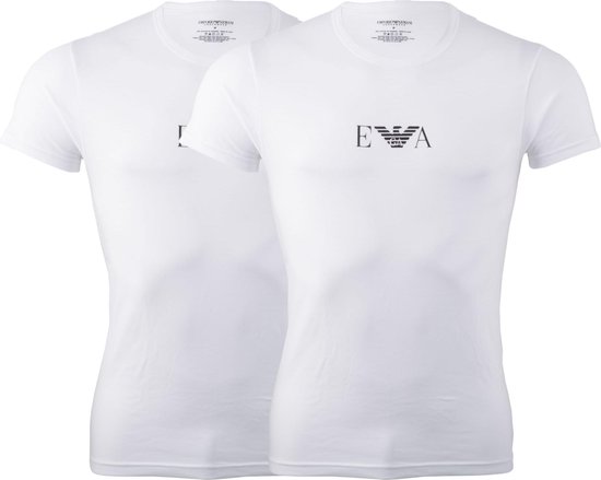 Emporio Armani - Basis 2-pack Ronde Hals T-shirts Wit - XXL