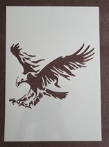 Roofvogel, stencil, kaarten maken, scrapbooking, A4 formaat