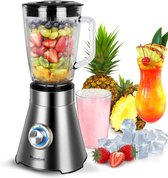 TurboTronic - TT-BG9 Blender Elektronisch - met glazen blenderkan & fruitfilter - 1.5 Liter - 1500W - RVS