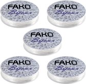 Fako Bijoux® - 5 Rouleaux de Fil Nylon Élastique - Fabrication de Bijoux - 0.5mm - 5x18 Mètres - Transparent - 5 Pièces