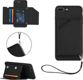 Luxe PU Lederen Wallet Case Geschikt Voor Apple iPhone 7 Plus /8 Plus (5.5 Inch) - Portemonnee Back Cover Hoesje Met Multi Stand Functie - Kaarthouder Card Case Beschermhoes Sleeve Met Pasjes