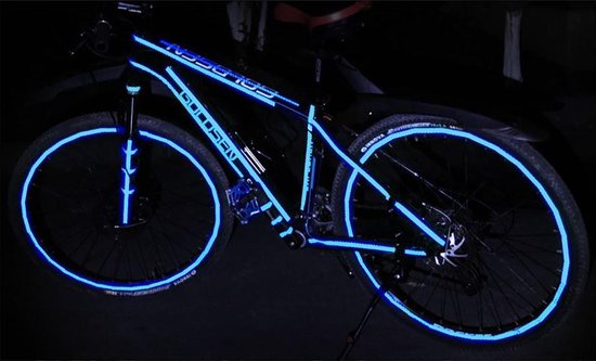 Réflecteur de vélo - Autocollants de sécurité réfléchissants bleus -  Bande