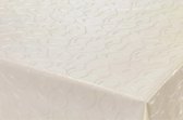 Tafelzeil/tafelkleed Damast creme krullen print 140 x 250 cm - Tuintafelkleed