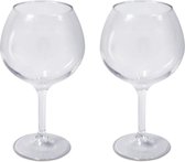 2x verres ballon camping vin rouge/gin tonic en plastique incassable 780 ml - verre polycarbonate