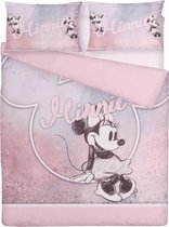 Blauw en roze katoenen beddengoed 200x200 cm Minnie Mouse, OEKO-TEX