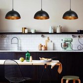 Metalen Hanglamp Cover - Zwarte - Lampenkap - Industriële Opknoping Plafond Lampenkap - voor Keuken Eetkamer Restaurant - 2Pcs - EU Plug - Without Bulbs