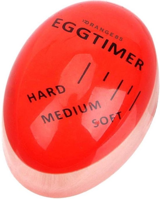 Orange85 Eierwekker - Egg timer - Makkelijk eieren koken - Rood - 6x4.5x3 cm - Kunststof - Verkleurend