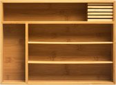 Bestekbak/keuken organizer 5-vaks bamboe hout - 38 x 28 cm