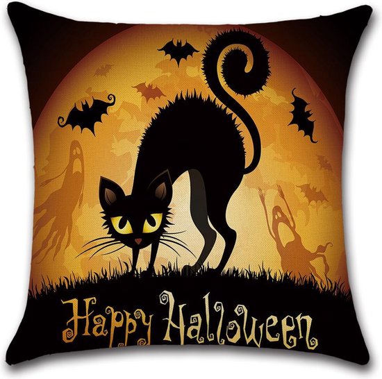 Sierkussen Halloween - Cat 2 - Sierkussen - Halloween - 45x45 cm - Sierkussen - Polyester