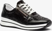 Hush Puppies leren dames lak sneakers - Zwart - Maat 42 - Echt leer - Uitneembare zool