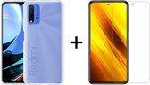 Xiaomi Redmi 9T hoesje siliconen case transparant - 1x Xiaomi Redmi 9T screenprotector