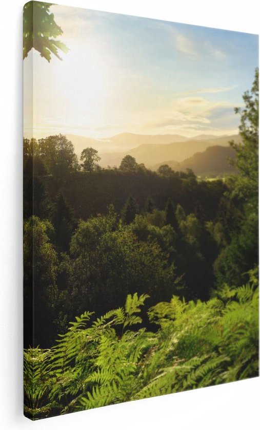 Artaza - Peinture sur toile - Coucher de soleil d'une forêt - 30 x 40 - Klein - Photo sur toile - Impression sur toile