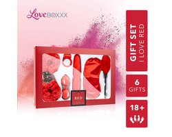 Loveboxxx - I Love Red Cadeauset - Sex Toys voor Koppels - Erotische Geschenkset met Seksspeeltjes en Accessoires - 6 Delig - Erotisch Cadeauset voor Koppels