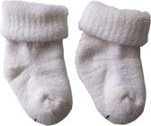 Lot de 2 chaussettes bébé en laine mérinos douce 80% laine S1 - Unisexe - Blanc - 0-4 mois