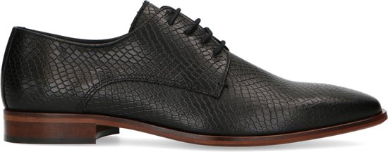 Sacha - Homme - Chaussures à lacets en cuir noir - Taille 46