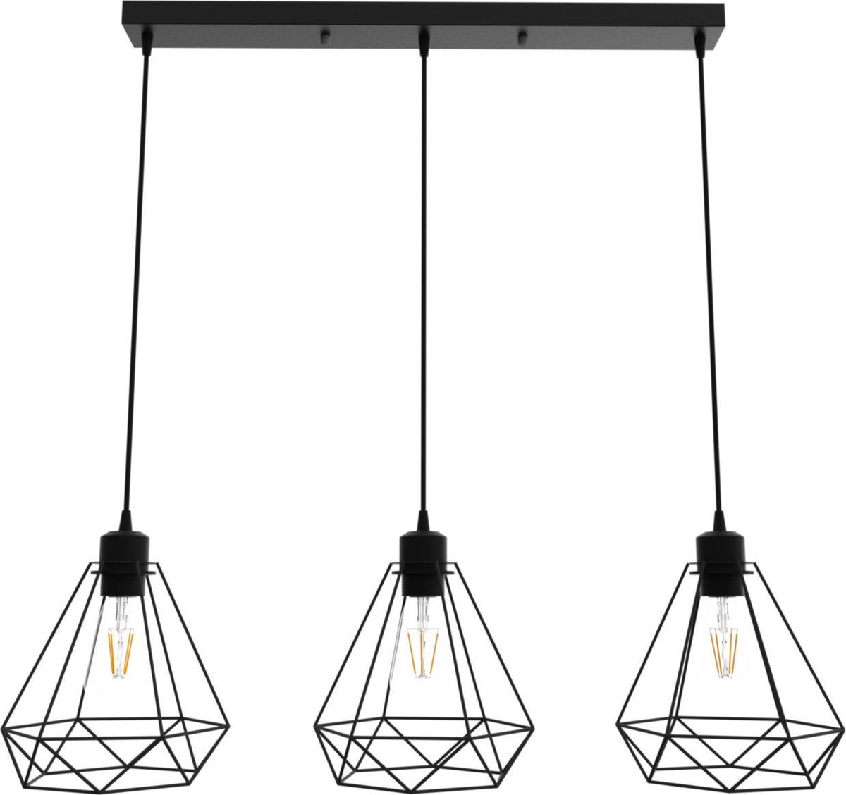 Flow Lines - Hanglamp - hanglampen eetkamer - hanglamp industrieel - hanglamp zwart - hanglamp kinderkamer - hanglamp slaapkamer - hanglampen woonkamer - zwart - E27