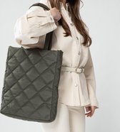 Manfield - Groene shopper met padded details