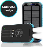 Case4You Solar Powerbank - 30000mah - USB C - Zonneenergie - Sinterklaas - Outdoor oplader - Draadloos - Samsung - Iphone - Blauw