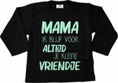 Shirt jongen-zwart met mint groen-mama ik blijf voor altijd je kleine vriendje-Maat 56