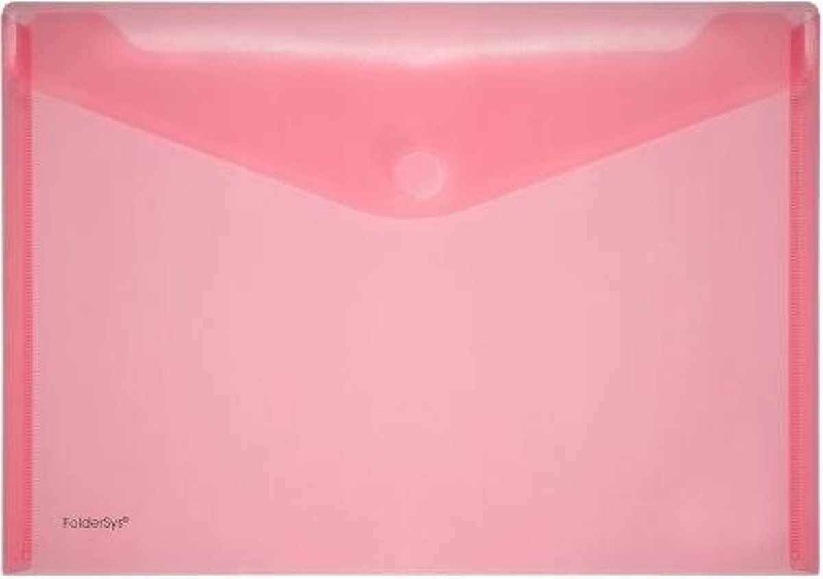 Enveloptas Foldersys A4 dwars PP transp rood A4 Velcro Envelop Rood