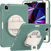 360 graden rotatie PC + TPU-beschermhoes met houder & draagriem & pensleuf voor iPad Pro 11 2021/2020/2018 (smaragdgroen)