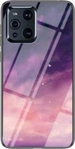 Voor OPPO Zoek X3/X3 Pro Sterrenhemel Geschilderd Gehard Glas TPU Schokbestendige Beschermhoes (Dream Sky)