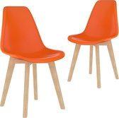 2 Moderne kunststof eetkamerstoelen stoelen - oranje - ergonomische kuipstoelen - Nordic Blanc - Palerma Design - orange - ergonomisch - stoel - zetel - woonkamerstoelen - zitting - stevig - 
