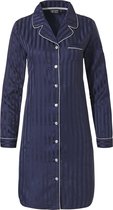 Pastunette Deluxe Monochrome doorknoop Vrouwen Nachthemd - Dark Blue - Maat 38