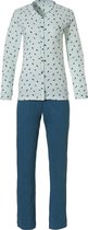Pastunette Green Birds Organic doorknoop Vrouwen Pyjamaset - Turquoise - Maat 46