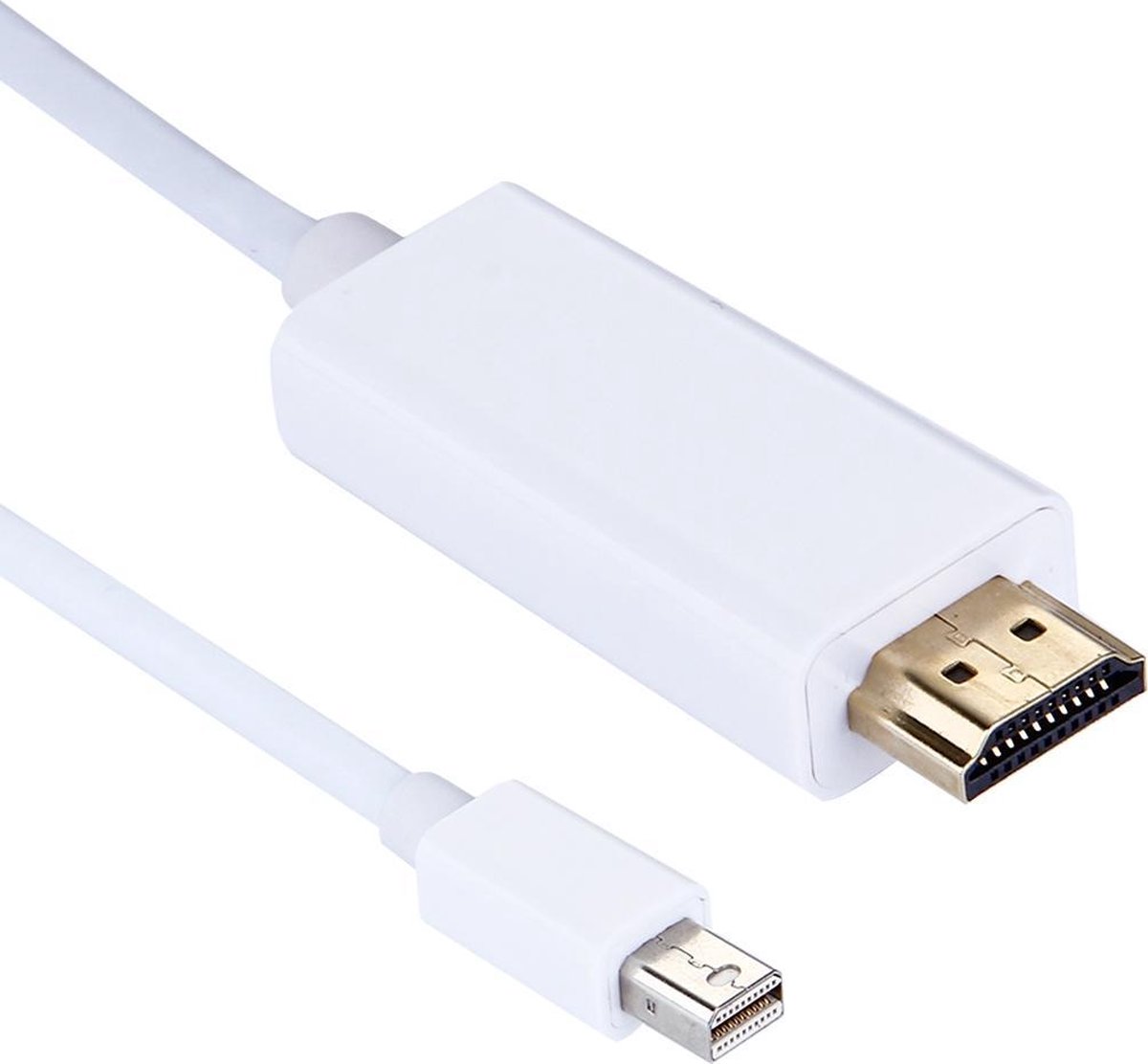 By Qubix - Mini DisplayPort Male naar HDMI kabel - 1.8 meter - Thunderbolt naar HDMI - Wit